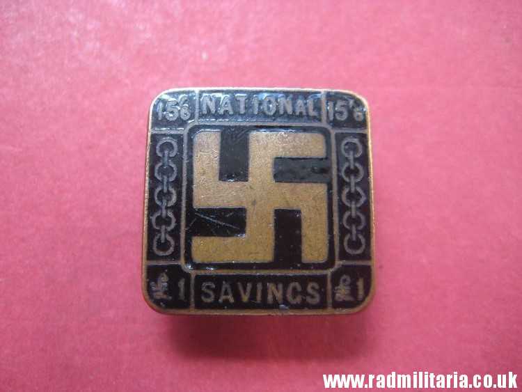 & original old British ENAMEL BADGE with swastika - National Savings maker: J.A.WY & Co London. - Image 2