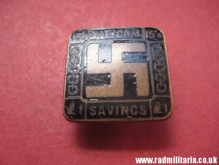 & original old British ENAMEL BADGE with swastika - National Savings maker: J.A.WY & Co London. - Image 5