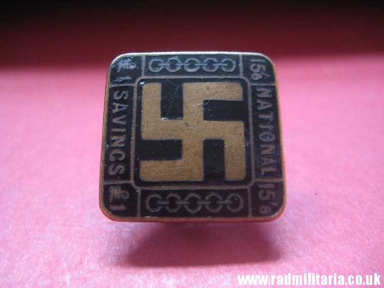 & original old British ENAMEL BADGE with swastika - National Savings maker: J.A.WY & Co London. - Image 7