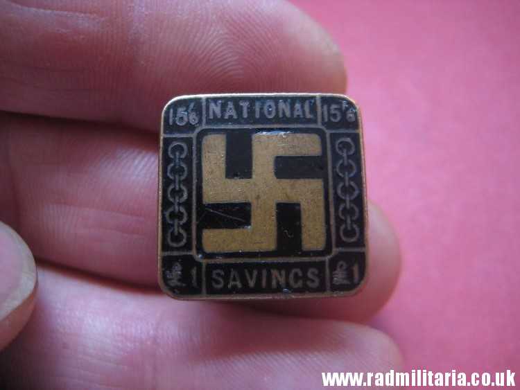 & original old British ENAMEL BADGE with swastika - National Savings maker: J.A.WY & Co London. - Image 15