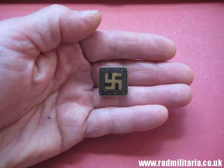 & original old British ENAMEL BADGE with swastika - National Savings maker: J.A.WY & Co London. - Image 16