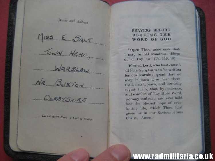 & WW2 original old RAF BIBLE Royal Air Force 24.05.1944 as found. - Image 12