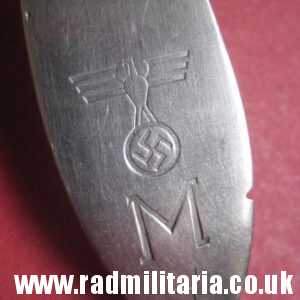 & WW2 German KRIEGSMARINE FORK stainless steel marked: "M", 3rd REICH CUTLERY. rare !!