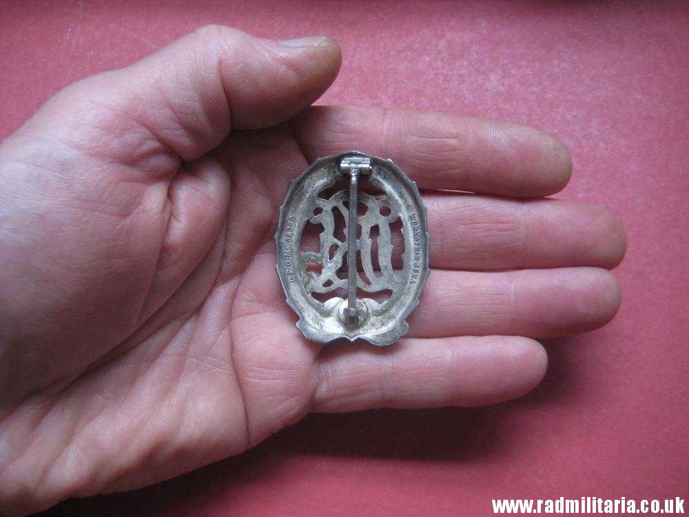 & WW2 German DRL BADGE with maker marks SILVER CLASS, good condition. - Image 6
