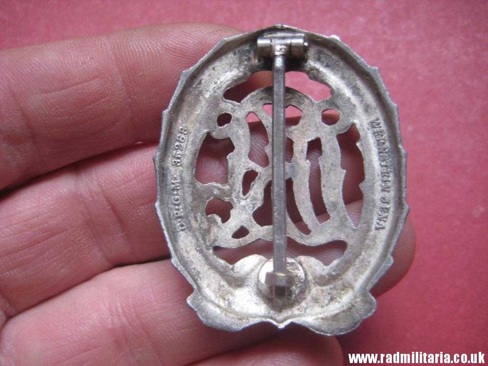 & WW2 German DRL BADGE with maker marks SILVER CLASS, good condition. - Image 3
