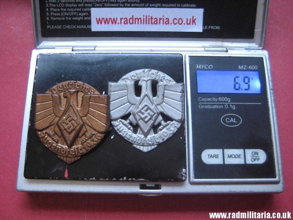 & pre WW2 German HJ Tinnie BADGES - SET of 2. Deutsches Jugendfest 1936 and 1937 - genuine !! - Image 14