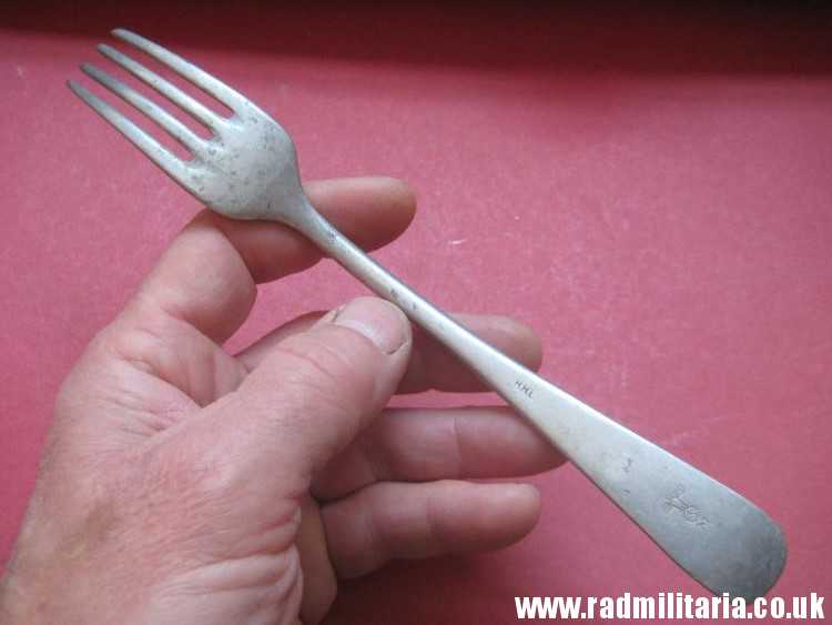 & WW2 German KRIEGSMARINE FORK marked: "M" and "Z 18" - from German Destroyer Z18 Hans Ludemann, 3rd REICH CUTLERY. rare !!! - Image 11