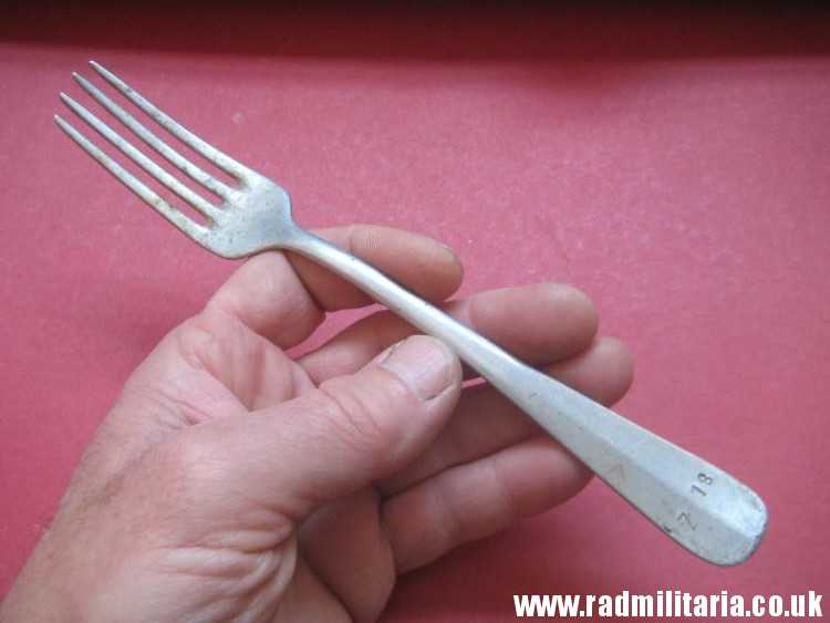 & WW2 German KRIEGSMARINE FORK marked: "M" and "Z 18" - from German Destroyer Z18 Hans Ludemann, 3rd REICH CUTLERY. rare !!! - Image 2