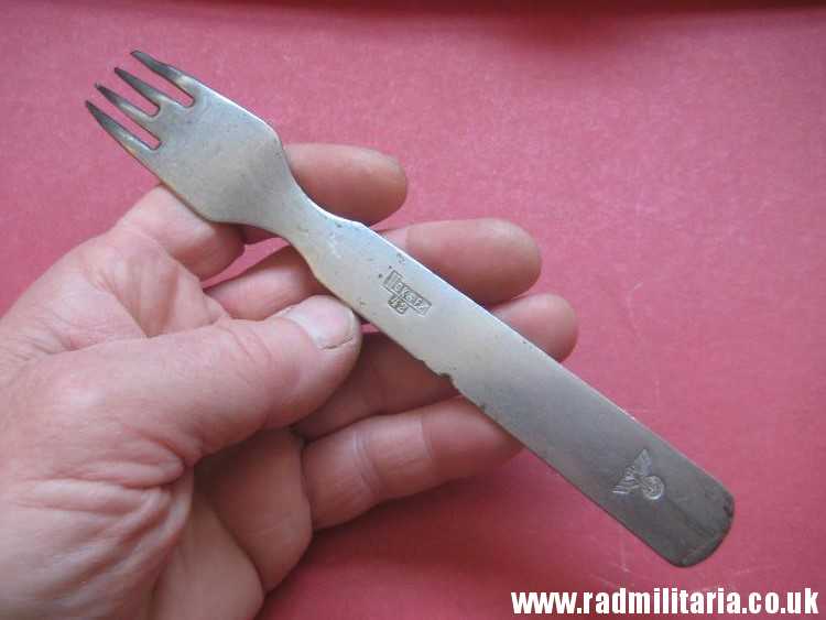 & WW2 original German FORK with Eagle marked: GK&F42 stainless steel - 3RD REICH CUTLERY. - Image 11