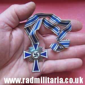 & WW2 original German CROSS - DER DEUTSCHEN MUTTER. Cross of Honor of the German Mother bronze class.