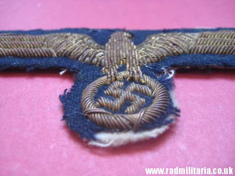 & WW2 original German Kriegsmarine embroidered breast eagle - gold color. - Image 12