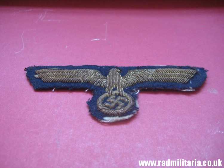 & WW2 original German Kriegsmarine embroidered breast eagle - gold color. - Image 13