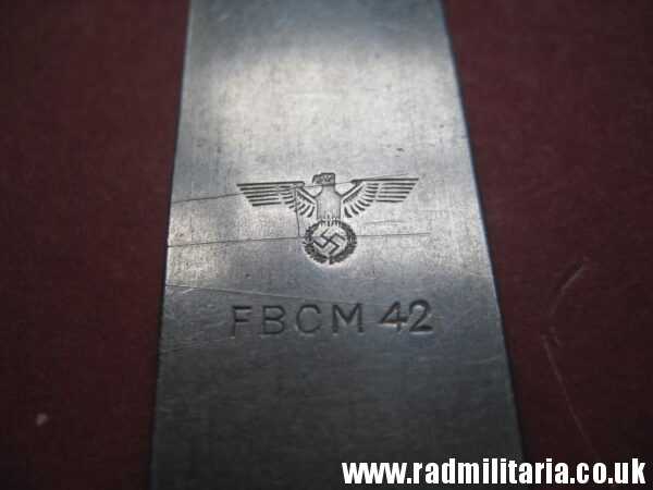 & WW2 genuine German SPOON marked: Rostfrei FBCM 42, stainless steel - 3RD REICH CUTLERY. - Image 8