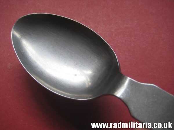 & WW2 genuine German SPOON marked: Rostfrei FBCM 42, stainless steel - 3RD REICH CUTLERY. - Image 9