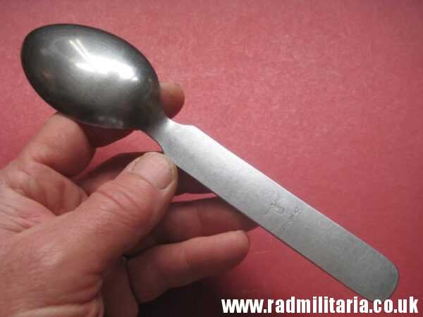 & WW2 genuine German SPOON marked: Rostfrei FBCM 42, stainless steel - 3RD REICH CUTLERY. - Image 13