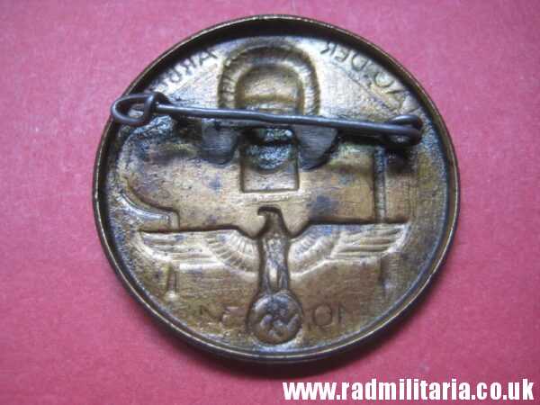 & pre WW2 original nazi GERMAN BADGE made of brass - Tag Der Arbeit 1934 in very good condition. - Image 3