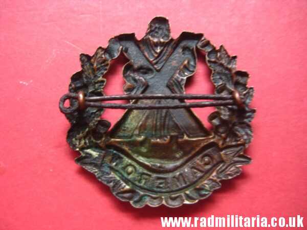 & WW1 Scottish badge: British Military Cap Badge Queen's Own Cameron Highlanders - genuine. - Image 3