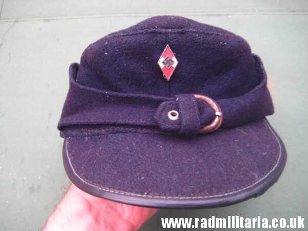 & WW2 original German Hitler Youth HJ CAP with original badge RZM M1/148 - HitlerJugend, as found !!