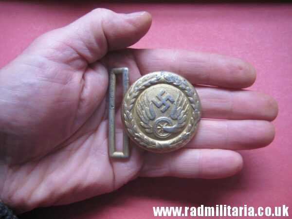 & WW2 original German DR (Reichsbahn) BELT BUCKLE, maker: Assmann DRGM 38 - metal detecting find. - Image 7