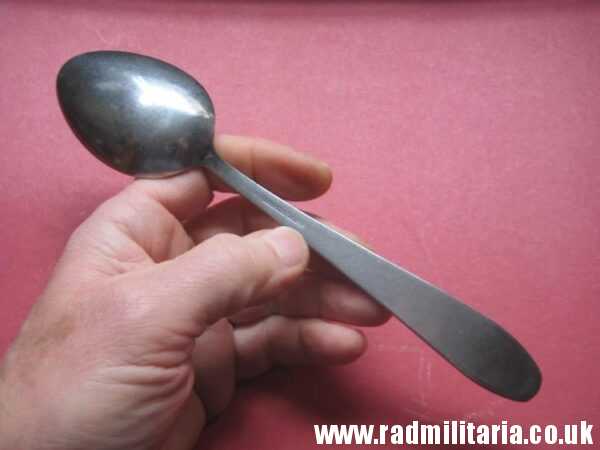 & WW2 genuine German Luftwaffe TABLE SPOON marked: ROSTFREIER STAHL (Stainless steel) - v. good used condition. - Image 4