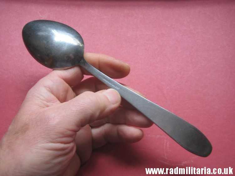 & WW2 genuine German Luftwaffe TABLE SPOON marked: ROSTFREIER STAHL (Stainless steel) - v. good used condition. - Image 4