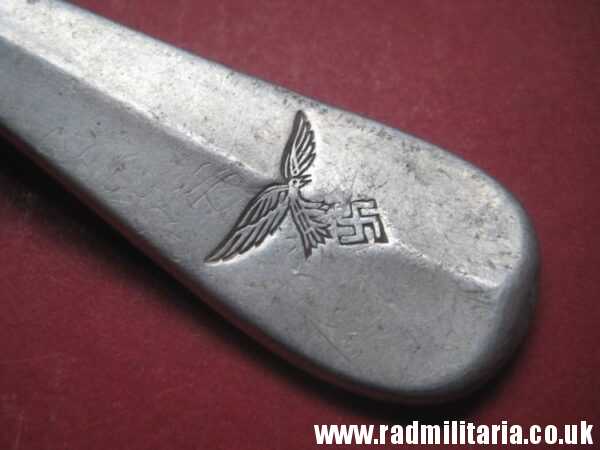 & WW2 genuine German Luftwaffe SPOON marked: FL.U.V.  GAG 38 - v. good used condition. - Image 6