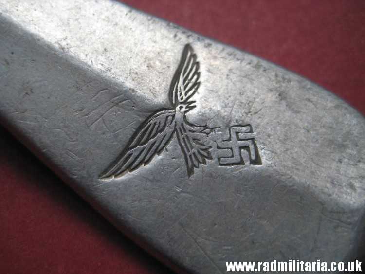 & WW2 genuine German Luftwaffe SPOON marked: FL.U.V. GAG 38 - v. good used condition. - Image 7