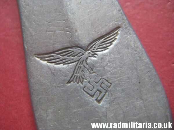 & WW2 genuine German Luftwaffe SPOON marked: FL.U.V.  GAG 38 - v. good used condition. - Image 8