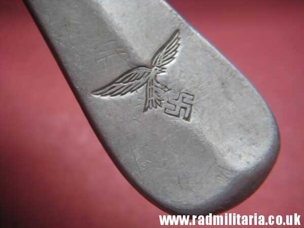 & WW2 genuine German Luftwaffe SPOON marked: FL.U.V.  GAG 38 - v. good used condition. - Image 15