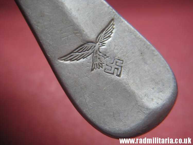 & WW2 genuine German Luftwaffe SPOON marked: FL.U.V. GAG 38 - v. good used condition. - Image 15