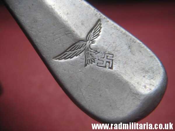 & WW2 genuine German Luftwaffe SPOON marked: FL.U.V.  GAG 38 - v. good used condition.