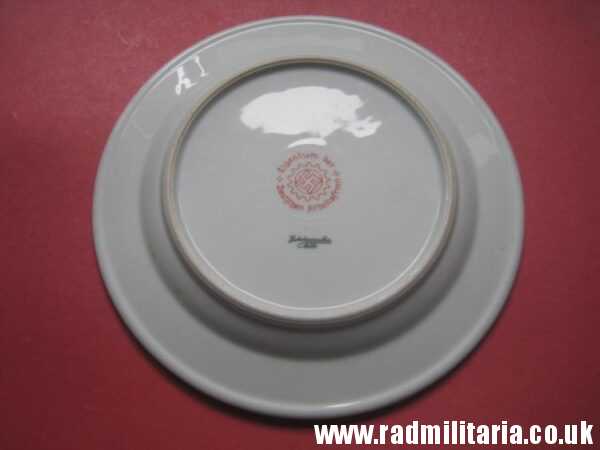 & WW2 original WW2 German CERAMIC SAUCER - Eigentum Der Deutschen Arbeitsfront, maker: Hutschenreuther Selb.