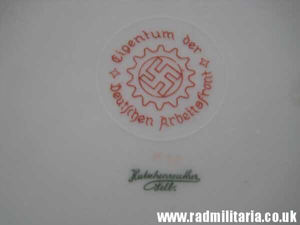 & WW2 original WW2 German CERAMIC SAUCER - Eigentum Der Deutschen Arbeitsfront, maker: Hutschenreuther Selb. - Image 7