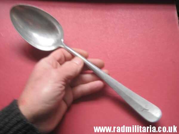 & WW2 genuine German Luftwaffe SPOON - LARGE SIZE marked: FL.U.V.  F.B.M.T.39 - v. good used condition. - Image 14