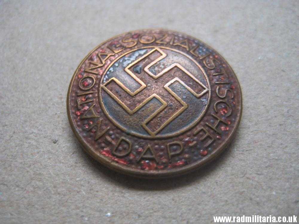 & WW2 original German NSDAP enamel membership BADGE marked: RZM M1/159 poor condition. - Image 6