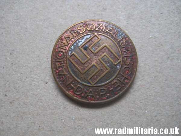 & WW2 original German NSDAP enamel membership BADGE marked: RZM M1/159 poor condition. - Image 7