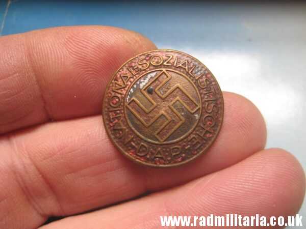 & WW2 original German NSDAP enamel membership BADGE marked: RZM M1/159 poor condition. - Image 9