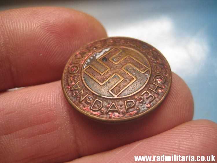 & WW2 original German NSDAP enamel membership BADGE marked: RZM M1/159 poor condition. - Image 12