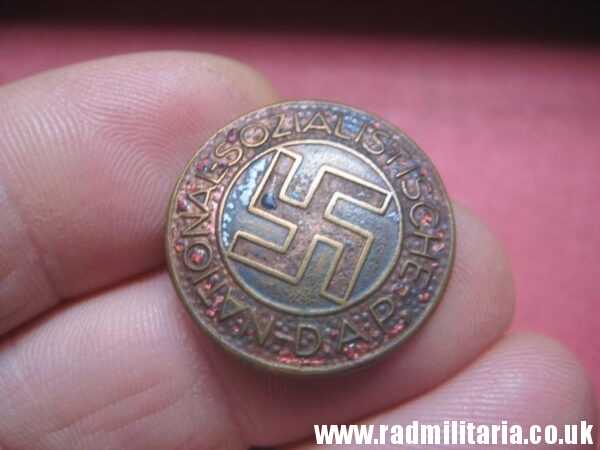 & WW2 original German NSDAP enamel membership BADGE marked: RZM M1/159 poor condition. - Image 16