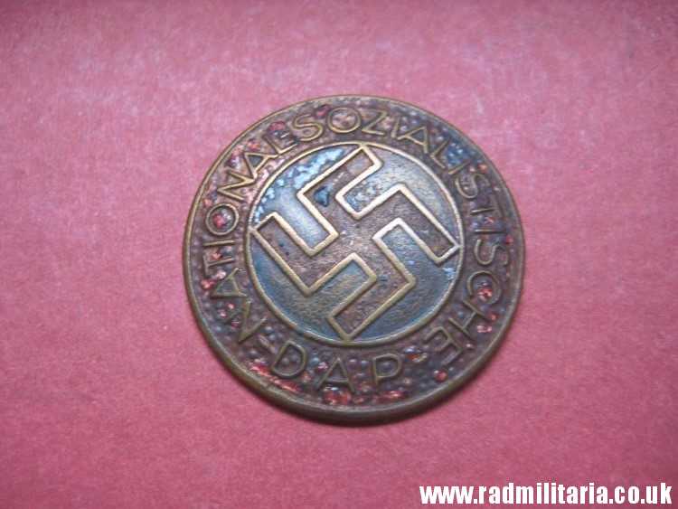 & WW2 original German NSDAP enamel membership BADGE marked: RZM M1/159 poor condition. - Image 19