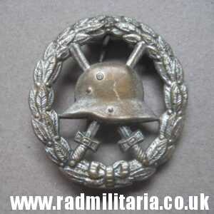 & genuine WW1 German WOUND BADGE silver Class - CUT OUT pattern.