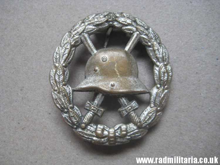 & genuine WW1 German WOUND BADGE silver Class - CUT OUT pattern.