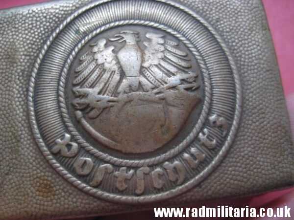 & WW2 original German POSTSCHUTZ Belt BUCKLE made of white metal - rare. - Image 3