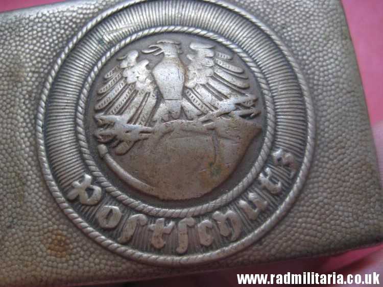 & WW2 original German POSTSCHUTZ Belt BUCKLE made of white metal - rare. - Image 3