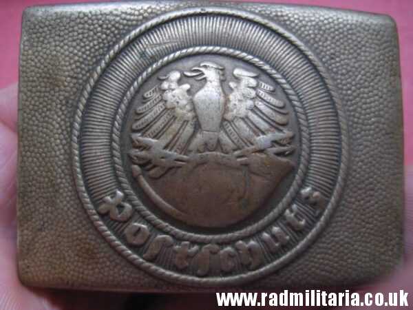 & WW2 original German POSTSCHUTZ Belt BUCKLE made of white metal - rare. - Image 7