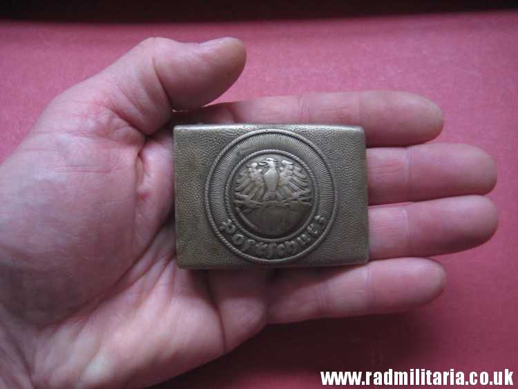 & WW2 original German POSTSCHUTZ Belt BUCKLE made of white metal - rare. - Image 8