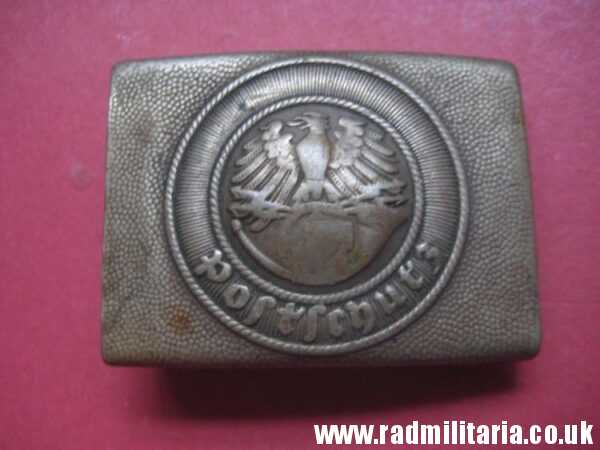 & WW2 original German POSTSCHUTZ Belt BUCKLE made of white metal - rare. - Image 12