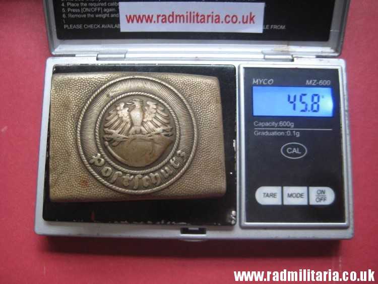 & WW2 original German POSTSCHUTZ Belt BUCKLE made of white metal - rare. - Image 13