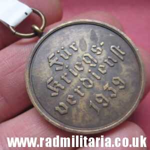 & WW2 original German MEDAL 1939 - Fur Kriegs Verdienst 1939 - Medal of the War Merit Cross (no.11)