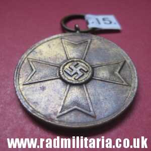 & WW2 original German MEDAL 1939 - Fur Kriegs Verdienst 1939 - Medal of the War Merit Cross (no.15)